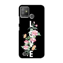 Чехлы для любимой на Техно Поп 5 Го (VPrint) (Цветы LOVE)