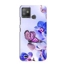 Чохли з квітами для Tecno Pop 5 GO (VPrint) (Метелик на квітах)