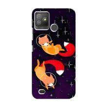 Чехлы с картинкой Лисички для Tecno Pop 5 GO (VPrint) (Лисички космонавты)
