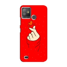 Чехлы (Знак сердечка) на Tecno Pop 5 GO – Сердце на красном