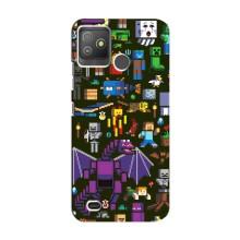 Чехол Майнкрафт на Tecno Pop 5 GO (AlphaPrint) Minecraft (Коллаж Майнкрафт)