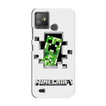 Чехол Майнкрафт на Tecno Pop 5 GO (AlphaPrint) Minecraft (крипер Майнкрафт)