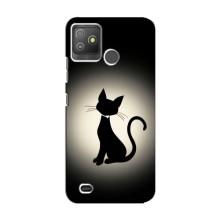 Чехол с принтом для Tecno Pop 5 GO (AlphaPrint) Модные коты (Силуэт котика)