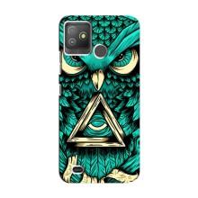 Чехол с птицами на Tecno Pop 5 GO (VPrint) (Сова с глазом)