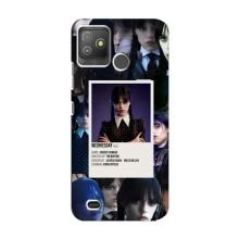 Чехлы Венсдей на Tecno Pop 5 GO Уэнсдей (AlphaPrint) (коллаж Уэнздей)