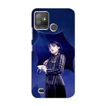 Чехлы Венсдей на Tecno Pop 5 GO Уэнсдей (AlphaPrint) (Уэнздей с зонтом)