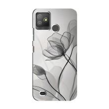 Чохол з квітковим принтом на ТЕКНО Поп 5 ГО (Чорні квіти)