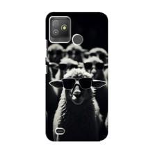 Чехол с принтом стильные животные для Техно Поп 5 Го – Овечка в очках