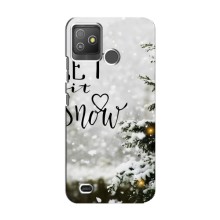 Новогодние, Праздничные Чехлы для Tecno Pop 5 GO - 2024 год (Let it snow)