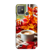 Чехол с уникальным дизайном «Осень с кофе» для Tecno Pop 5 GO