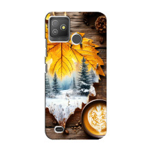 Чехол с уникальным дизайном «Осень с кофе» для Tecno Pop 5 GO – Осенне-зимнее кофе