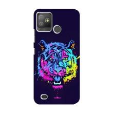 Силіконовий бампер з картинкою звірів для Tecno Pop 5 GO (Тигр-Арт)