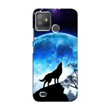 Защитные чехлы для Техно Поп 5 Го (AlphaPrint) (ХИТ продаж) ВОЛК (Волк на луну)