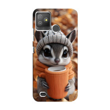 Друкований чохол 'Звірята з кавою' для Tecno Pop 5 GO