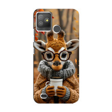 Друкований чохол 'Звірята з кавою' для Tecno Pop 5 GO – Жираф з кавою