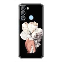 Чехлы (ART) Цветы на TECNO Pop 5 LTE (VPrint) (Белые цветы)
