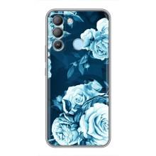 Чехлы (ART) Цветы на TECNO Pop 5 LTE (VPrint) (Голубые Бутоны)