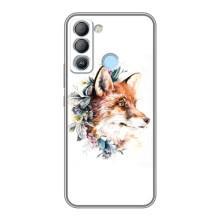 Чехлы с картинкой Лисички для TECNO Pop 5 LTE (VPrint) (Лисичка в цветочках)