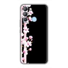 Чехол для Техно Поп 5 ЛТЕ - с принтом (Дизайнерские) (AlphaPrint) (Цветочки)