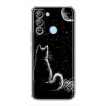 Чехол с принтом для TECNO Pop 5 LTE (AlphaPrint) Модные коты (Котик и луна)