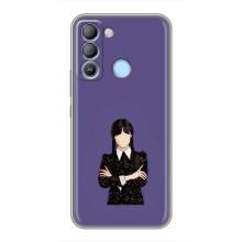 Чехлы Венсдей на TECNO Pop 5 LTE Уэнсдей (AlphaPrint) (Уэнздей в черном)