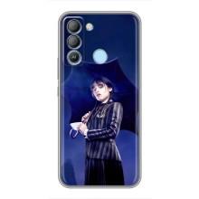 Чехлы Венсдей на TECNO Pop 5 LTE Уэнсдей (AlphaPrint) (Уэнздей с зонтом)