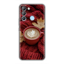 Чехол с уникальным дизайном «Осень с кофе» для TECNO Pop 5 LTE – Кофе на пледе