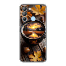 Чехол с уникальным дизайном «Осень с кофе» для TECNO Pop 5 LTE – Тёмный кофе