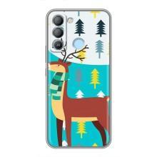 Силіконовий бампер з картинкою звірів для TECNO Pop 5 LTE (Олень із шарфом)