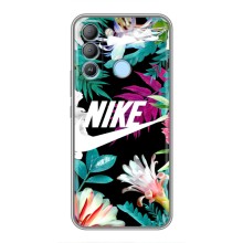 Силиконовый Чехол на TECNO Pop 5 LTE с картинкой Nike (Цветочный Nike)