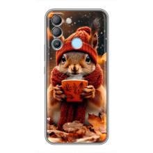 Друкований чохол 'Звірята з кавою' для TECNO Pop 5 LTE – Білка з кавою