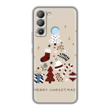 Рождественские Чехлы для TECNO Pop 5 Pro (VPrint) (Merry Christmas)