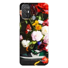 Брендновые Чехлы для TECNO Pop 6 Pro (BE8) - (PREMIUMPrint) – Nike цветы