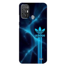 Чохли Адидас для TECNO Pop 6 Pro (BE8) (AlphaPrint) (Синій Адідас)