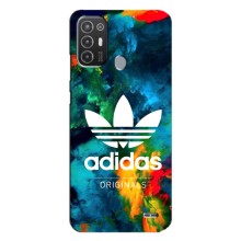 Чохли Адидас для TECNO Pop 6 Pro (BE8) (AlphaPrint) (Яскравий Адідас)