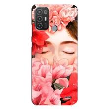 Чехлы (ART) Цветы на TECNO Pop 6 Pro (BE8) (VPrint) (Очі в квітах)
