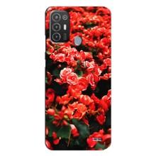Чохли з квітами для TECNO Pop 6 Pro (BE8) (VPrint) (Квіти червоні)