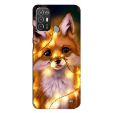 Чохли з картинкою Лисичка для TECNO Pop 6 Pro (BE8) (VPrint) (Лисичка в гірляндах)