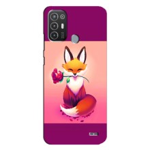 Чохли з картинкою Лисичка для TECNO Pop 6 Pro (BE8) (VPrint) (Лиса з трояндою)