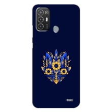 Чохли для TECNO Pop 6 Pro (BE8) Укр. Символіка (AlphaPrint) – Квітковий Герб