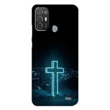 Християнські Чохли для TECNO Pop 6 Pro (BE8) (AlphaPrint) (Хрест і місто)
