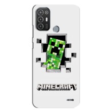 Чохол Майнкрафт на TECNO Pop 6 Pro (BE8) (AlphaPrint) Minecraft (кріпер Майнкрафт)