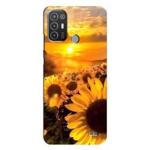 Чехол с Цветами для TECNO Pop 6 Pro (BE8) (поле подсолнухов)