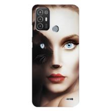 Бампер с изображением Котиков для Техно Поп 6 про (Женщина кошка)