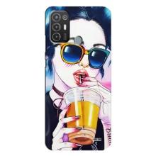 Чохол з картинкою Модні Дівчата TECNO Pop 6 Pro (BE8) (Дівчина з коктейлем)