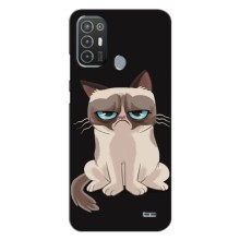 Чохол з принтом для TECNO Pop 6 Pro (BE8) (AlphaPrint) Модні коти – Сумний кіт