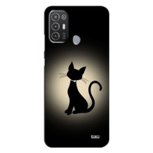 Чохол з принтом для TECNO Pop 6 Pro (BE8) (AlphaPrint) Модні коти – Силует котика