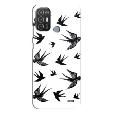 Чохол з пташками на TECNO Pop 6 Pro (BE8) (VPrint) (Ластівки)