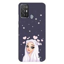 Чохол Стильні дівчата на TECNO Pop 6 Pro (BE8) (Дівчина та серця)