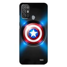 Чехол с Щитом Капитана Америки на TECNO Pop 6 Pro (BE8) – Яркий Щит Капитана